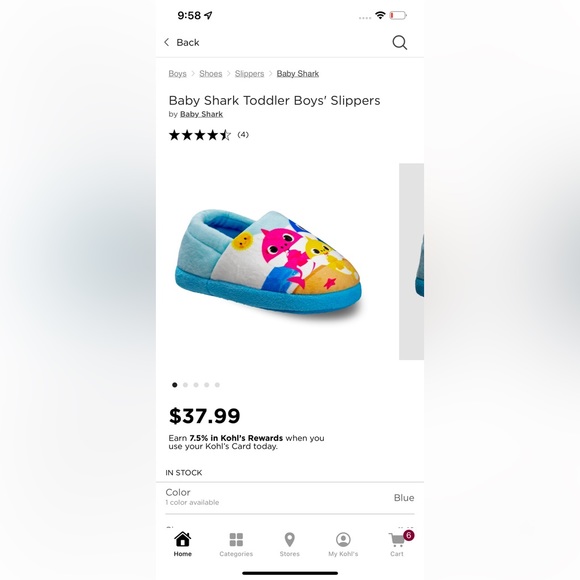 LIKE NEW BABY SHARK SLIPPERS - Picture 2 of 5